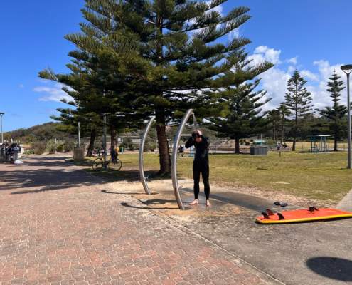 Beach showers at Maroubra Beach