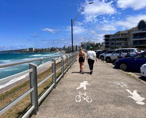 Walkway and bike trail at North Cronulla Beach