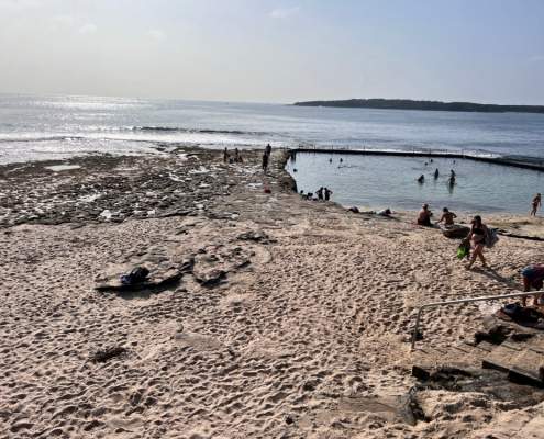 Oak Park Beach sand and rockpool