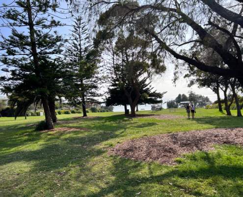 Picnic area at Oak Park Beach