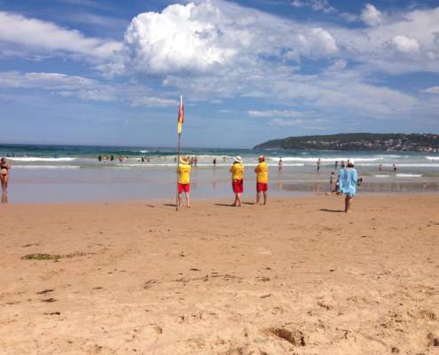 Surf life savers on Queenscliff Beach